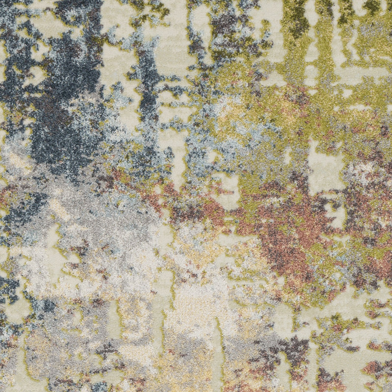 17 Stories Attalla Performance Moss Green/Navy/Beige Rug & Reviews